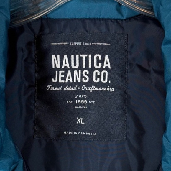 NWT Men's Nautica Puffer Vest, Teal Blue, Size XL - Picture 5 of 9